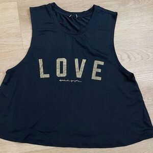 Spiritual Gangster Black and Gold Muscle Tee